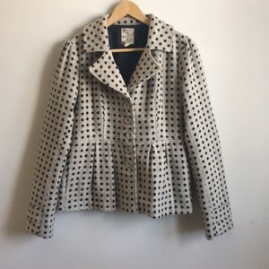 Tulle Peplum Poka Dot Pea Coat